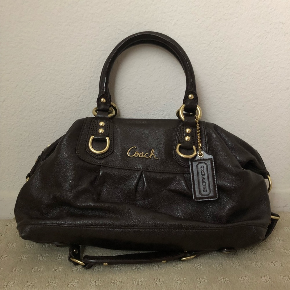 Coach brown leather satchel